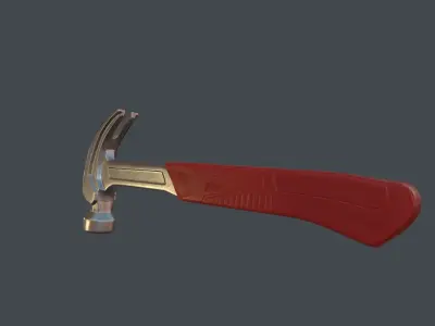 Hammer nailer metal with plastic handle  Free low-poly 3D model