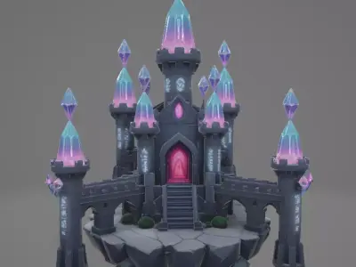 Mystical castle 3 Low-poly 3D model