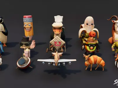 Italian Brainrot Pack VOL8 Low-poly 3D model