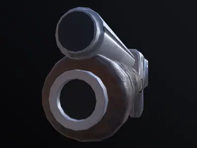 Futuristic Shotgun Low-poly 3D model