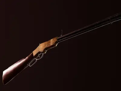 Henry Rifle 1860 game ready model Low-poly 3D model
