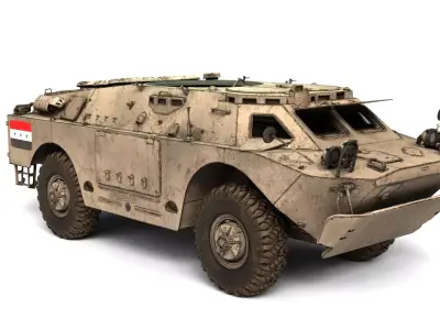Gaz Brdm 2 Rigged Armored Reconnaissance Vehicle 3D Model  3D model