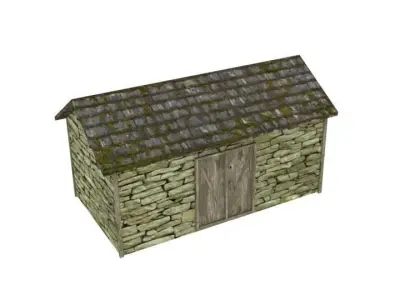Middle barn  Free low-poly 3D model