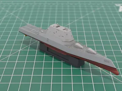 Zumwalt Class DDG 1000 Stealth Destroyer 3D Print STL Model 3D print model