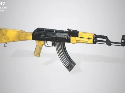 AK 47 Low-poly 3D model shop