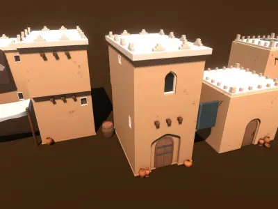 Stylized Medieval Props Low-poly 3D model