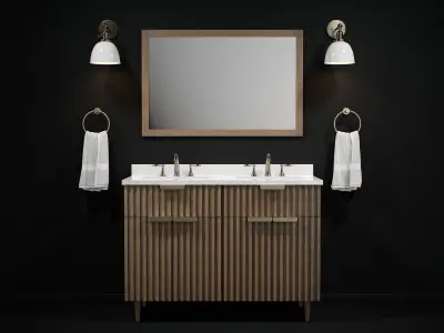 OVE Apollo Double AL48 Brushed gold handles Lowes 3D model