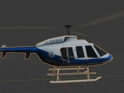 Low Poly Police Helicopter Low-poly 3D model