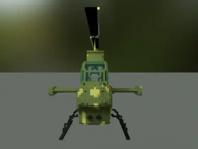 AH 1 Cobra voxel model  Low-poly 3D model