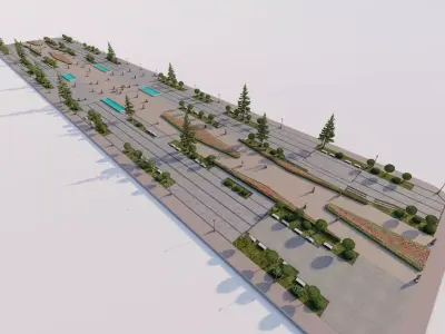 public park-Private Park Landscape 3D model 11