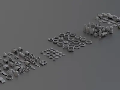Kitbash Pack -150 PIECES Low-poly 3D model