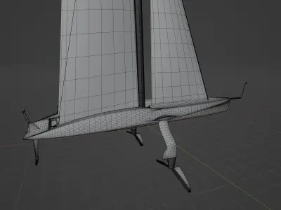 AC75 America Cup race yacht 3D model hydrofoil IMOCA 3D model