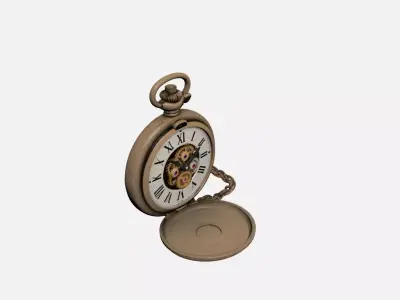 Mechanical Pocket Watch 3D Model Classic Roman Numeral Timepiece 3D model