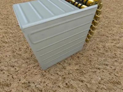 Low Poly Ammo Box and Belt Free low-poly 3D model