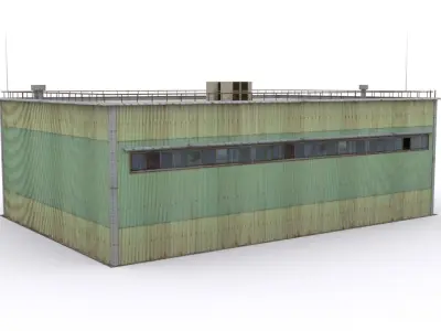 Hangar industrial building Low-poly 3D model purchase