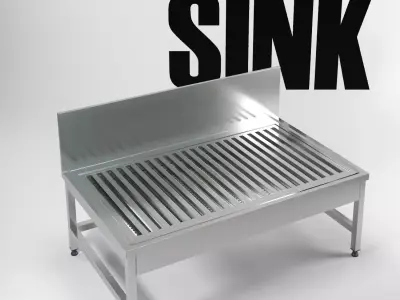 Industrial Kitchen Sinks Collection 3D Models Low-poly 3D model
