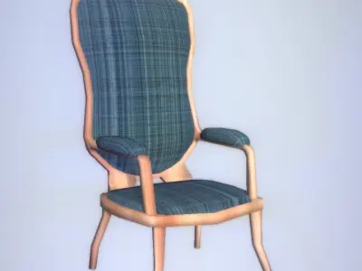 Low-Ploy Antique Chair Editorial License Low-poly 3D model