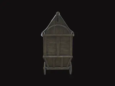 Medieval Cart V05 Low-poly 3D model