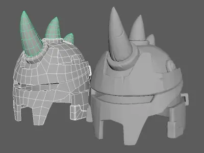Helmet in 3D asset game Low-poly 3D model