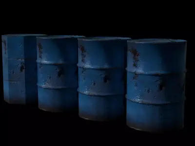 PBR Rusty Industrial Barrel Pack Free low-poly 3D model