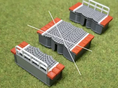 Double Edge Platform end barriers modules 1-87 FDM color FREE Free 3D print model