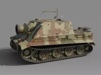 Sturmtiger tank with ammo Free 3D model