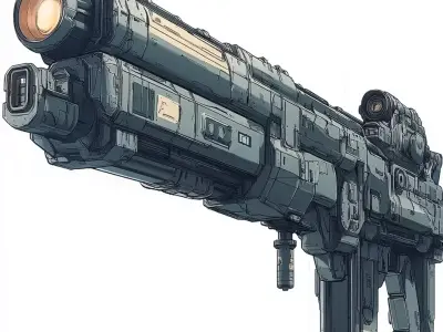 Futuristic Long Rifle - Unique Style 3D Model for Games 3D model