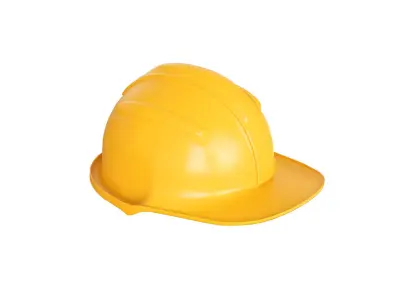 Worker Safety Helmet - Yellow Hard Hat for Construction Low-poly 3D model