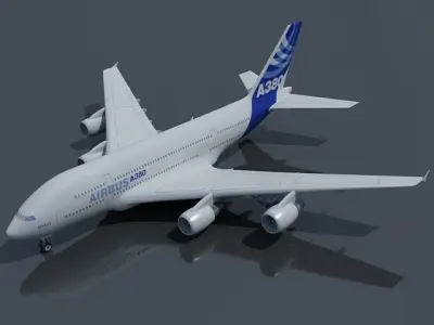 Airbus A380 3D model 6