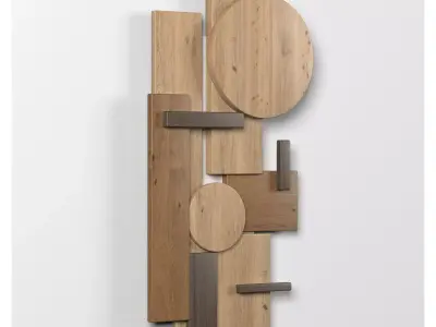 Wall shapes Decoration - Wood - 40x90 - Collection - Part 3 3D model
