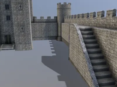 Medieval Celtic Castle Low-poly 3D model
