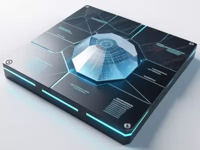 Futuristic DataSlate Holographic Cracks 3D model