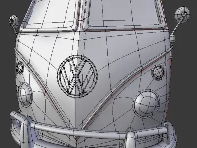 VW Bulli Samba T1 Bus Free 3D model