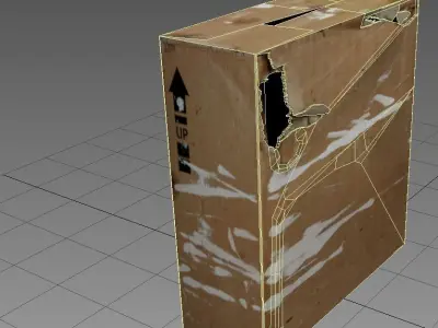 Crate 5 cardboard box Low-poly 3D model