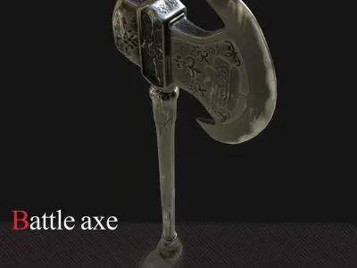 Battle axe Low-poly 3D model 37