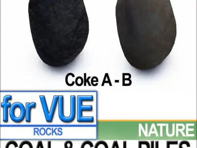 Coal Rocks and Piles VUE EcoSystem 3D model
