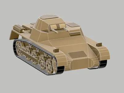 Set of low poly tanks Low-poly 3D model