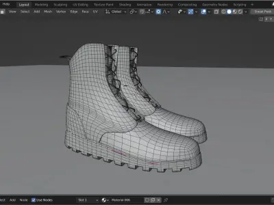 Simple lowpoly military boots Free 3D model