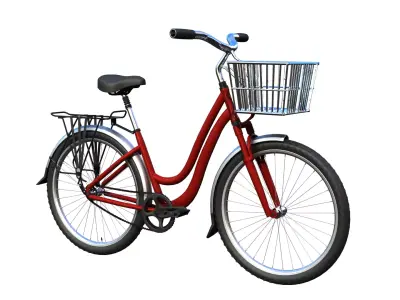 cartoon bicycle rigged 3D model