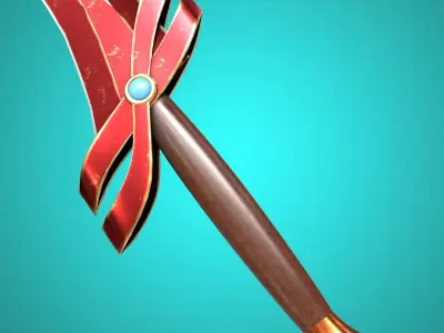 Short bloody blade Low-poly 3D model
