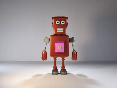 Red Mailbox Robot 3D model