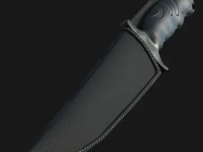Curved Knife Low-poly 3D model