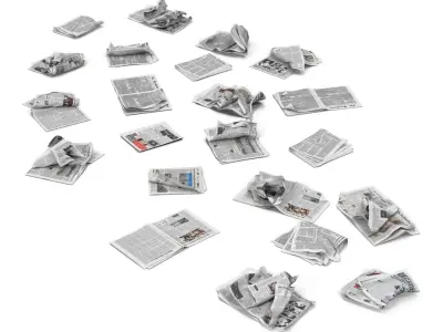  Newspaper Litter 2 3D Model 