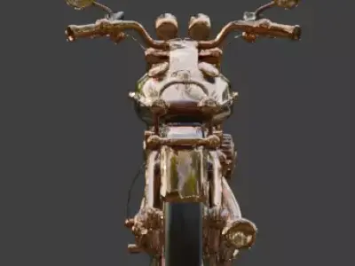 Steampunk Custom Cruiser Motorcycle 3D Model Low-poly 3D model