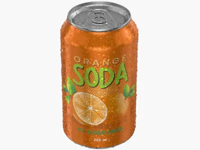 Standard Soda Can With Droplets 355ml 3D model