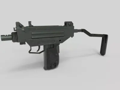 Mini Uzi Low Poly 3D Model Low-poly 3D model