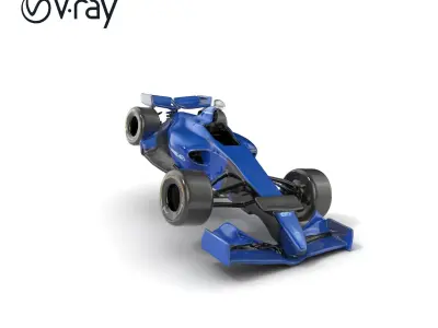 Formula  Midnight Blue Racecar model pack Low-poly 3D model