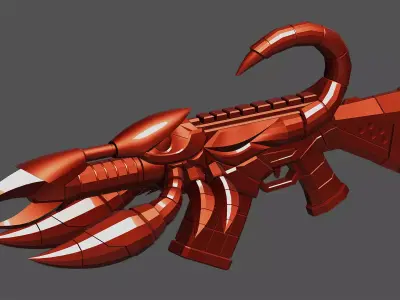 Scorpion Assault Rifle Game Ready 3D Model Low-poly 3D model