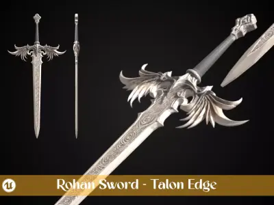 Stylized Rohan Sword - Talon Edge - Game Ready 3D model