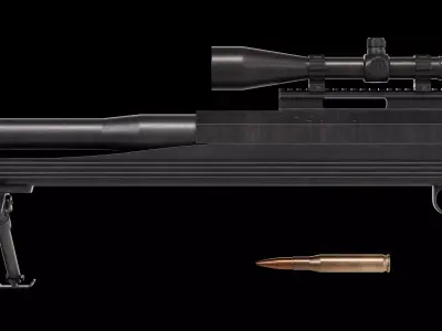 ArmaLite AR50 bolt action rifle Low-poly 3D model